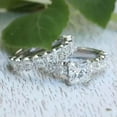 thumbnail image 5 of 2pcs/set Jewelry 925 Silver Ring Gorgeous Cubic Zircon Wedding Ring Sz 6-10, 5 of 8