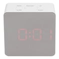 thumbnail image 4 of Horloge Intelligente, Exquise Horloge Miroir Carré, Réveil en Forme de Multifonction Automatique Horloge Miroir LED pour Chambre à Coucher pour Bureau pour Salon, 4 of 8
