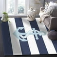 thumbnail image 5 of Area Rugs Indoor Non-Slip Rectangle Rug 5x7 Ft Light Blue Anchor Navy Blue Striped Nautical Coastal Rug Rubber Backing Floor Mats Non Shedding Home Decor Carpet for Entryway Living Room, 5 of 8