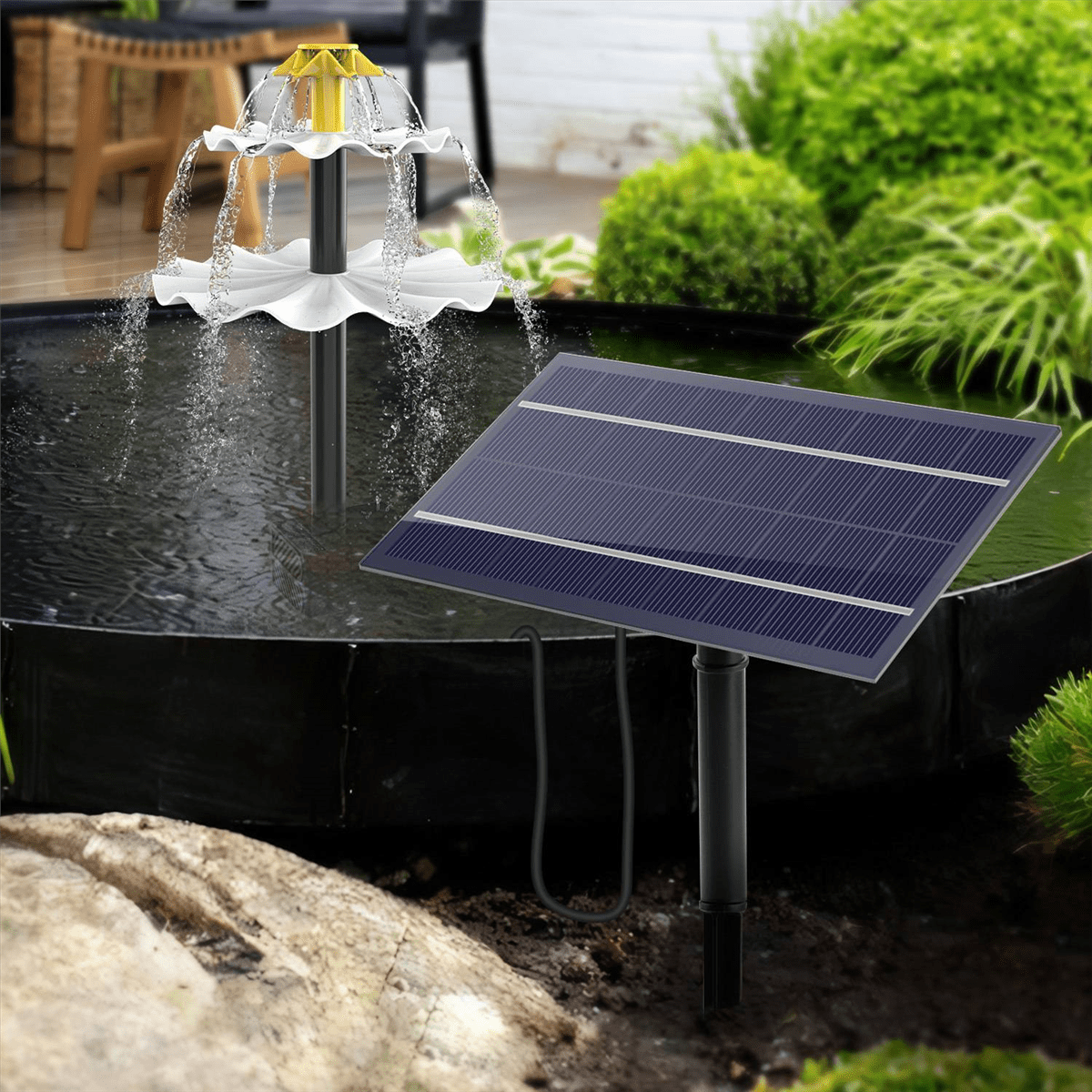 3 Tiered Bird Bath with Solar Pump,DIY Solar Fountain Detachable and Suitable for Bird Bath, Garden Decoration,Outdoor