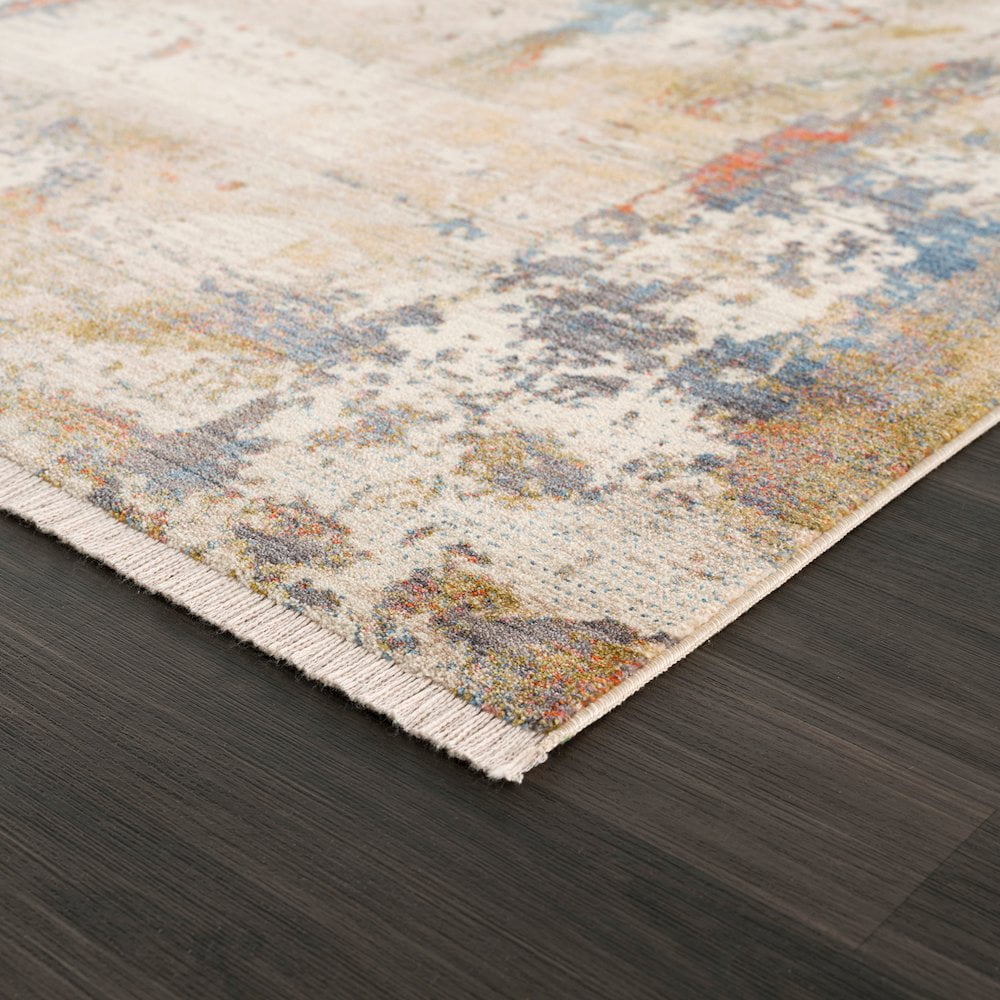 LR Home Holi Durable Performance Area Rug Indoor in Gray/Ivory, 2' x 6'