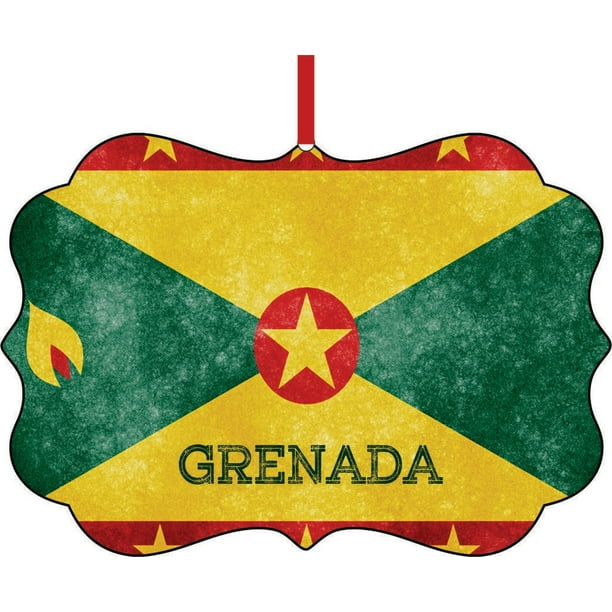 Grenada Grunge Flag Aluminum Semigloss Quality Aluminum Benelux Shaped Hanging Christmas Holiday Tree Ornament Made In The U S A Walmart Com Walmart Com