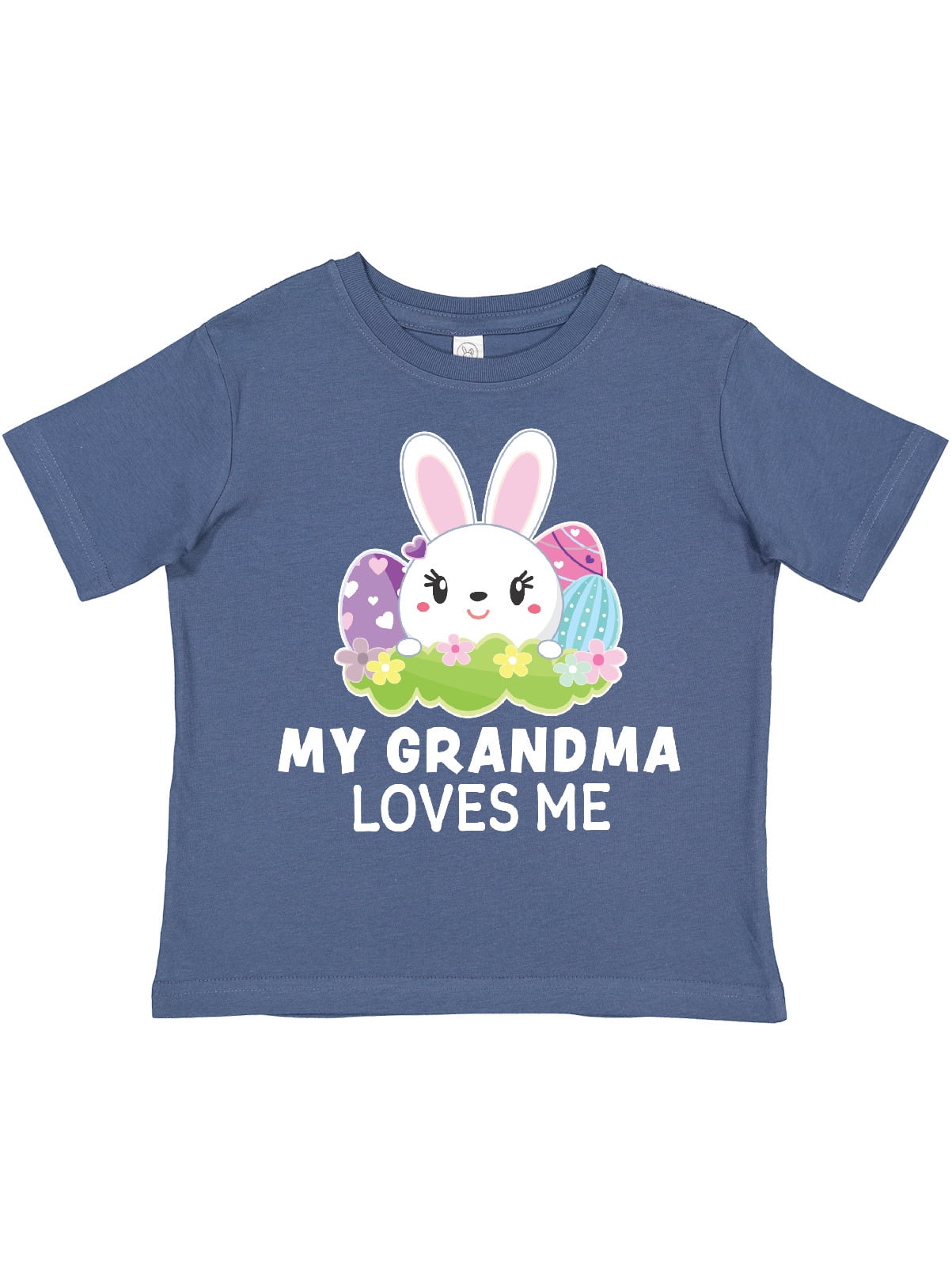 inktastic My Gramma Loves Me with Bunny and Easter Eggs Toddler T-Shirt