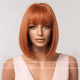 thumbnail image 1 of Peluca de moda con flequillo prolijo, pelo corto naranja, cabeza bobo, peluca de cabeza completa, peluca de mujer, 1 of 2