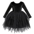 thumbnail image 2 of IDOPIP Toddler Girls Velvet Tulle Tutu Dress Long Sleeve Bowknot Christmas Dress Fall Winter Dresses, 2 of 9