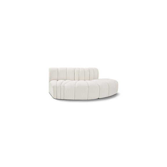 Meridian Furniture Arc Cream Boucle Fabric Modular Sectional