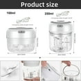 thumbnail image 4 of Electric Garlic Chopper Mini Portable Veggie Chopper 100ML /250ML Pepper Nuts Grinder Onion Chopper Wireless Blender to Vegetable Waterproof USB Charging, 4 of 6