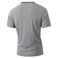 thumbnail image 3 of Men's V Neck T-Shirt Short Sleeve Slim Casual Top With Chest Pocket Summer Lightweight Tee Gray XL, 3 of 5