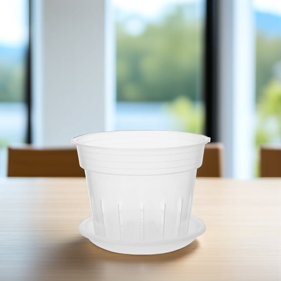 WHAMVOX Transparent Plastic Orchid Pot with Breathable Design for Indoor Plants, and Stylish, 1 Set
