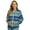 American Tribal Print Blue, variant on Vintage Bohemia Mandala Paw Print Beige Women's Full Zip Up Jacket Casual Long Sleeve Crewneck Sweatshirts Lightweight Comfortable Fall Coat Outerwear with Pockets, 3XL