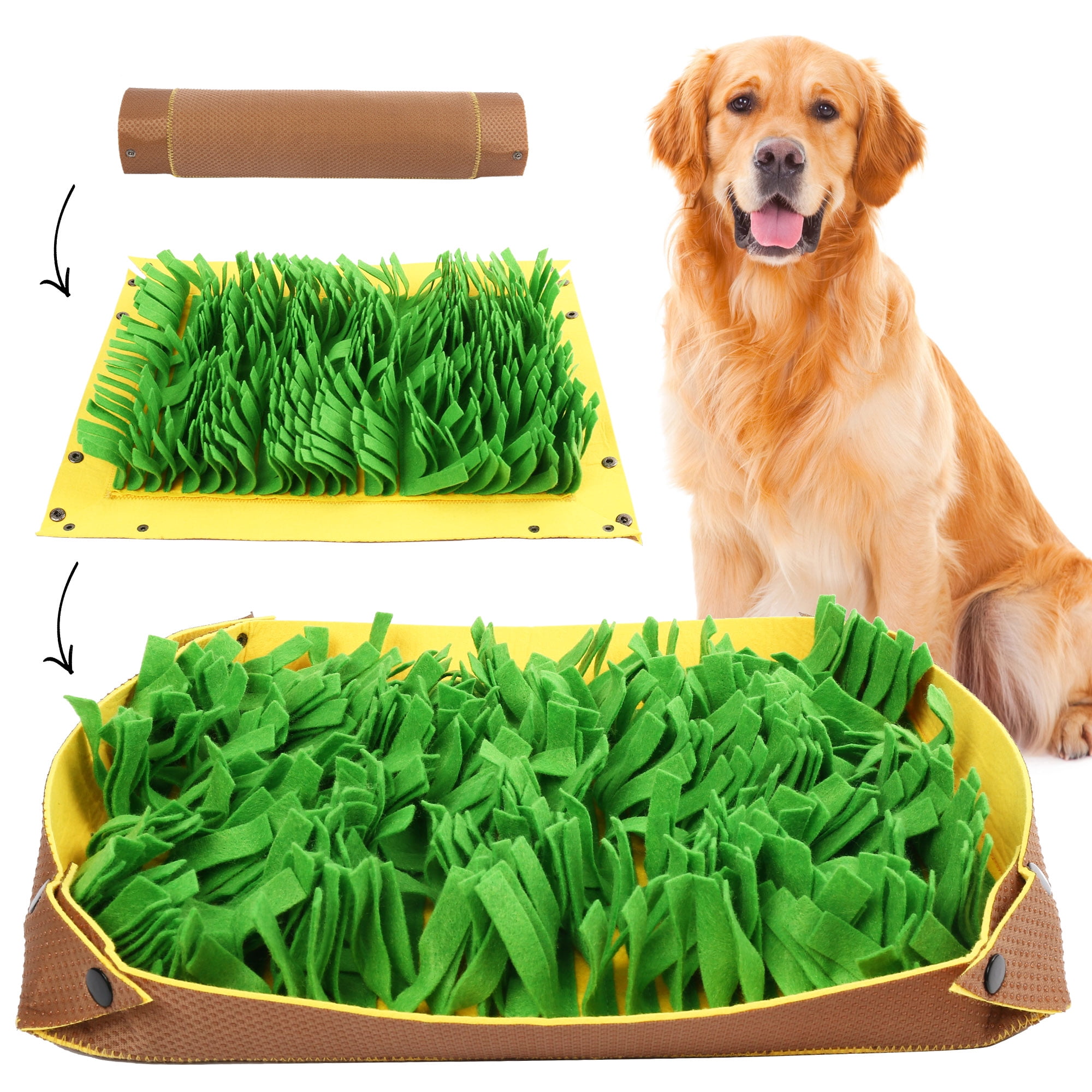 PAW5 Wooly Snuffle Mat Feeding Mat for Dogs 12 x 18 Encourages Natural Foraging Skills Easy to Fill Fun to Use Design Durable and Machine Washable