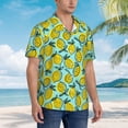 thumbnail image 2 of Lsque Lemon1 pattern Hawaiian Shirt for Men, Unisex Summer Beach Casual Short Sleeve Button Down Shirts-Small, 2 of 9