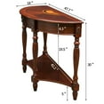 thumbnail image 3 of JESONVID Solid Wood Oval Console Table with Drawer and Storage Shelf, Traditional Vintage Semi-Circle Entryway Table Polished Edging Half-Moon Narrow Table for Living Room Hallway Home, Cherry Walnut, 3 of 8