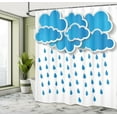 thumbnail image 5 of Ambesonne Blue Shower Curtain, Puffy Clouds Rainy Day, 69"Wx70"L, Blue White, 5 of 5