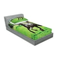 thumbnail image 2 of Ambesonne Animal Fitted Sheet & Pillow Sham Set, Friesian Horse, Twinxl, Black Green, 2 of 2