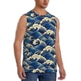 thumbnail image 2 of Balery Japanese Water Wave Camisetas sin mangas para hombre, absorbe la humedad y protege contra el mal olor.-X-Large, 2 of 7