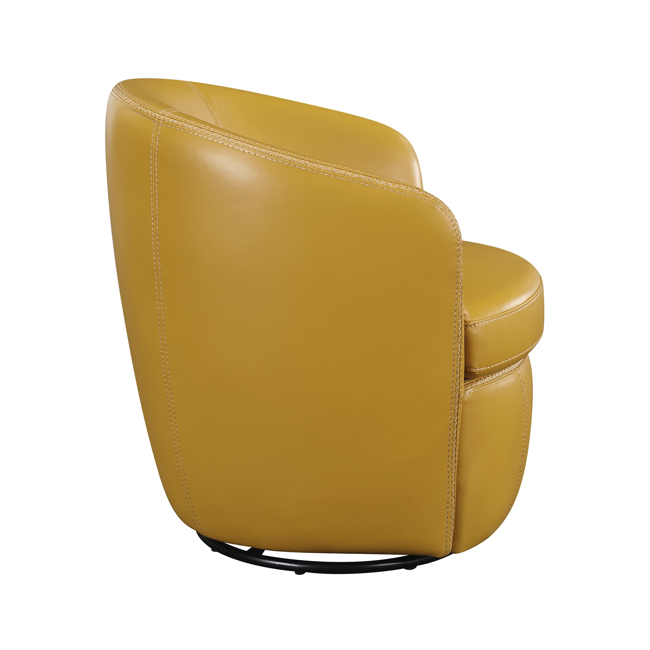 OakvillePark Evercliff Leather Swivel Chair, Yellow