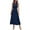 Dark Blue summer dresses for women, variant on Wycnly Summer Dresses for Women Fashion Tie Front Elastic Waist Flowy Pleated Swing Tank Maxi Dresses 2025 Sleeveless Round Neck Solid Long Formal Dress Beige l