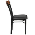 thumbnail image 5 of Flash Furniture Eclipse Series Vertical Back Black Metal and Cherry Wood Restaurant Chair with Black Vinyl Seat, 5 of 6