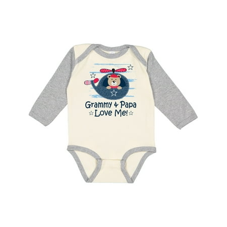 

Inktastic Grammy and Papa Love Me Gift Baby Boy Long Sleeve Bodysuit