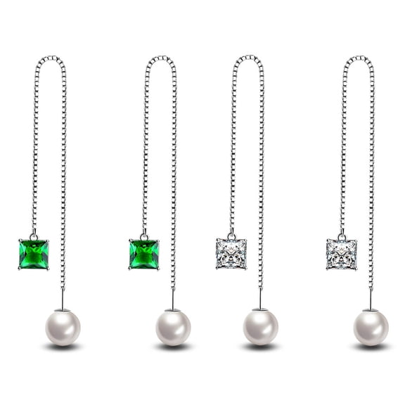 SmartBy Women Silver Plated Thin Chain String Dangle Long Line Liner Threader Earrings