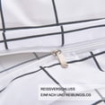 thumbnail image 3 of Ropa de cama, edredón moderno a cuadros en blanco y negro, 100% microfibra, edredón con fundas de almohada, 3 of 5