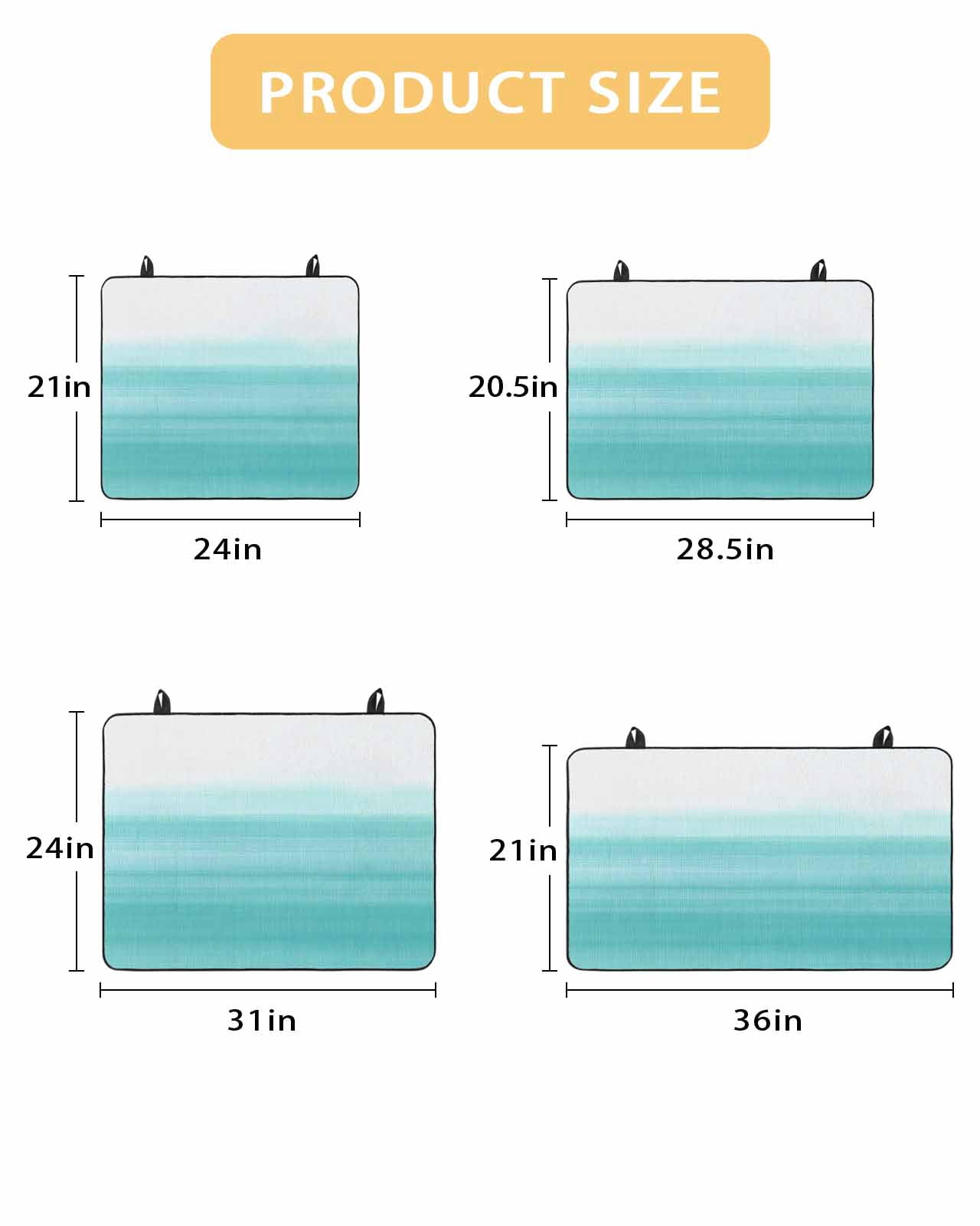 nqOlkjepod Large Induction Cooktop Protector Mat 24"x21", Aqua White Ombre Stove Top Covers for Electric Stove, Chic Modern Funny Abstract Striped Art Stove Burner Cover Mats, Glass Top Stove Cover