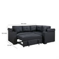 thumbnail image 6 of Nov Sectional Sleeper Sofa- 2 Pillows- USB Charger- Black Faux Leather, 6 of 6