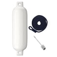 thumbnail image 1 of koolsoo Boat Protection Anti Collision Inflatable Docking Dock Edge Marine Mooring Buoy White w Black Rope, 1 of 9