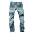 thumbnail image 4 of Clearance Gallickan Blue Ripped Distressed Jeans for Men Slim Fit, Men's Fashion Design Streetwear Destroyed Jeans Pants Stretch Fit, 4 of 4