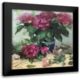 thumbnail image 1 of Strube, Ling 15x15 Black Modern Framed Museum Art Print Titled - Red Hydrangeas, 1 of 5