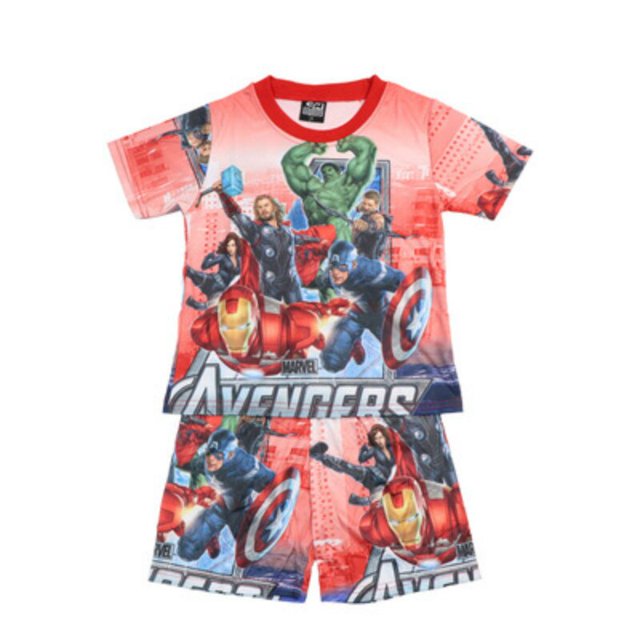 Traje de baño para bebé Dibujos animados de verano Spiderman McQueen Cars Avengers Tops de manga corta Ropa de baño Niñas Niños pequeños Baño Ropa de playa XL (140 CM) Gao Jinjia LED