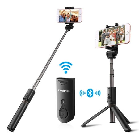 Poweradd 3.0 Bluetooth Selfie Stick 360 Degree Rotation Extendable Wireless Bluetooth Shutter Selfie Stick Tripod Stand for iPhone X /iPhone 8 8 Plus 7 7 Plus Samsung Galaxy Note 8 S8 S8 (Best Selfie Stick For Iphone 7 Plus)