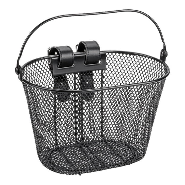 Cesta de bicicleta para niños Cesta de ciclismo Cesta ligera y sencilla de transportar Manillar de alambre de hierro Negro