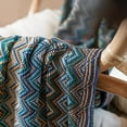 thumbnail image 5 of Fennco Styles Blue Zigzag Soft Boho Throw Blanket with Tassel 50" W x 60" L - Colorful Crochet Chevron Tapestry Blanket for Indoor Outdoor Use, Couch, Bedroom, Living Room, Office Décor, 5 of 5