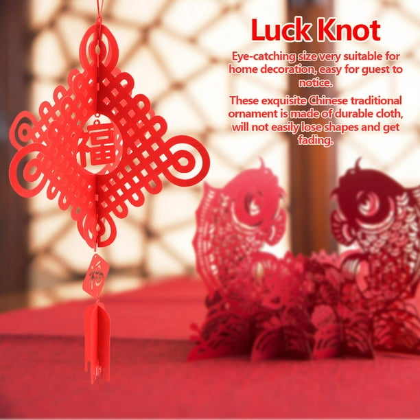 Décorations du Nouvel an Chinois, nœud de Chance de Lanterne d'ornement  Traditionnel Chinois avec des Personnages de Fu pour Les décorations de  fête de Printemps d'arbre(Noeud Porte-Bonheur) 