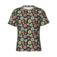 thumbnail image 4 of Vsdgher Daisies Flowers Print Men's Dry Fit Mesh Athletic Shirts Moisture Wicking Tennis T-Shirt Tops, 4 of 9