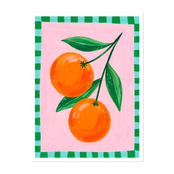 Vibrant Citrus - Painting Fruit Illustration Kitchen Decor Botanical Modern Art Pastel Minimalist Unframed Wall Art Print 5 x 7 inches