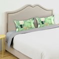 thumbnail image 5 of Haosy Satin Pillowcase for Hair and Skin Standard Cooling Silk Pillow Case with Envelope Closure Adorable Green Pumpkin Cat 20"x40", 5 of 9