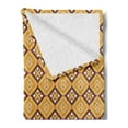 thumbnail image 2 of African Soft Flannel Fleece Throw Blanket, Tile Pattern with Diamond Line Motifs Cultures, Cozy Plush for Indoor and Outdoor Use, 50" x 70", Charcoal Grey Dried Rose, by Ambesonne, 2 of 5