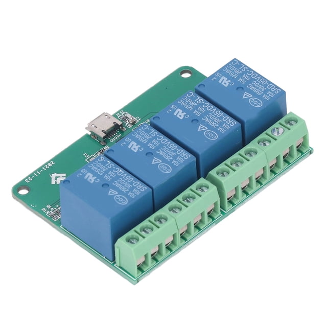 Relay Expansion Board, 10A 250VAC PCB Intelligent Control Overcurrent Send Serial Commands 5V Relay Module With Chip And Microcontroller For PC
