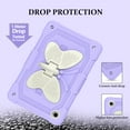 thumbnail image 2 of for Samsung Galaxy Tab A9+ 11.0" 2023 SM-X210 / SM-X215 / SM-X216 Case for Kids, with Butterfly Wings Kickstand Shoulder Strap Heavy Duty Rugged 2 In 1 Silicone PC Cover, Purple+Beige, 2 of 6