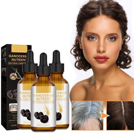 Ganoderma lucidum Hair Essence,Healthy black hair,Natural herbs,Natural Herbal Hair Essence,Fast Acting,Suitable for gray hair-3pcs