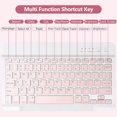 thumbnail image 5 of Detachable Wireless Keyboard Folio with Pencil Holder for 10.2" iPad 7th/8th/9th Gen, 10.5" iPad Air 3 / iPad Pro 10.5，Pink, 5 of 11