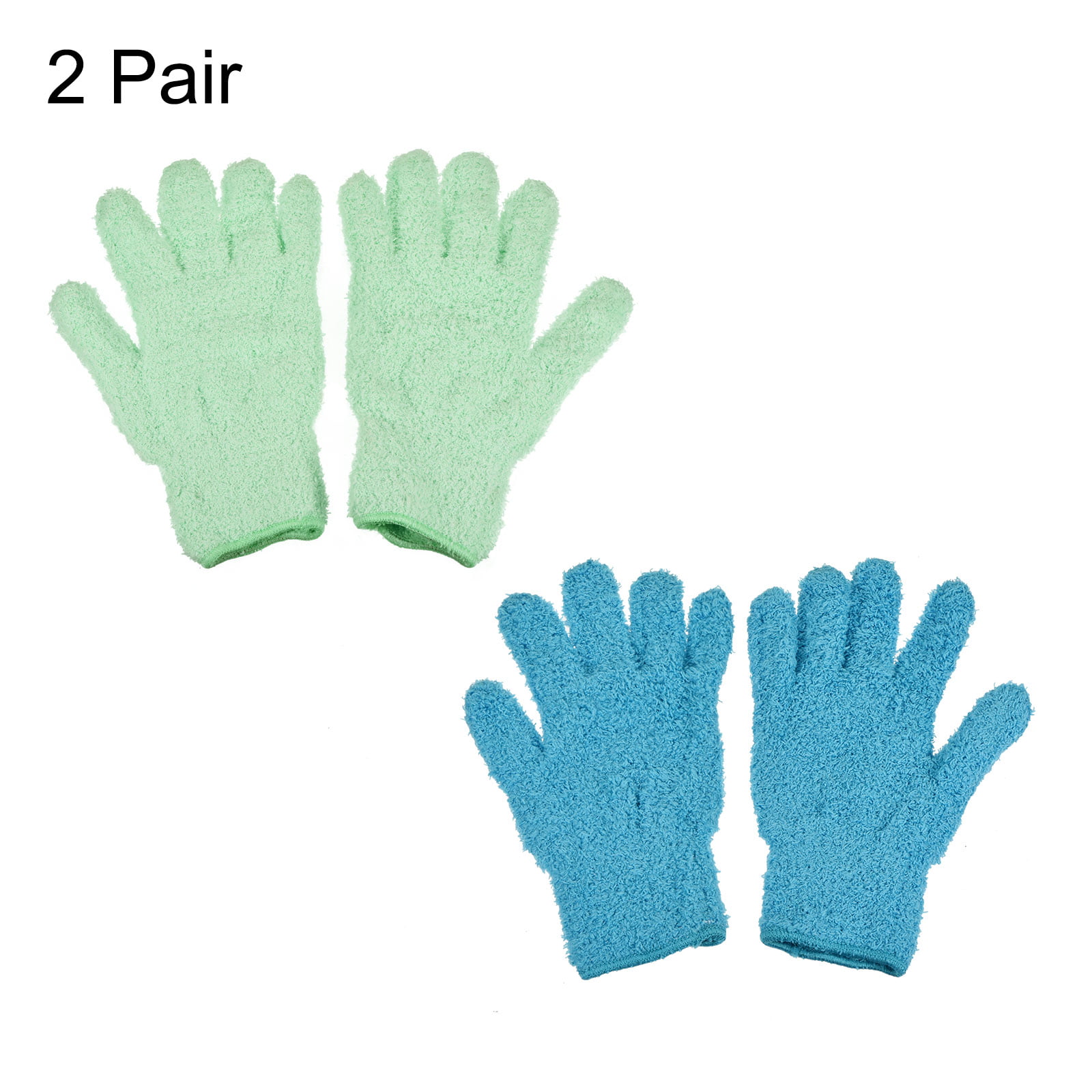  2 Pairs Microfiber Dusting Mitt Gloves with 1 Pair Microfiber Dusting  Mitt Washable Dusting Gloves for Cleaning(Blue, Green) : Health & Household