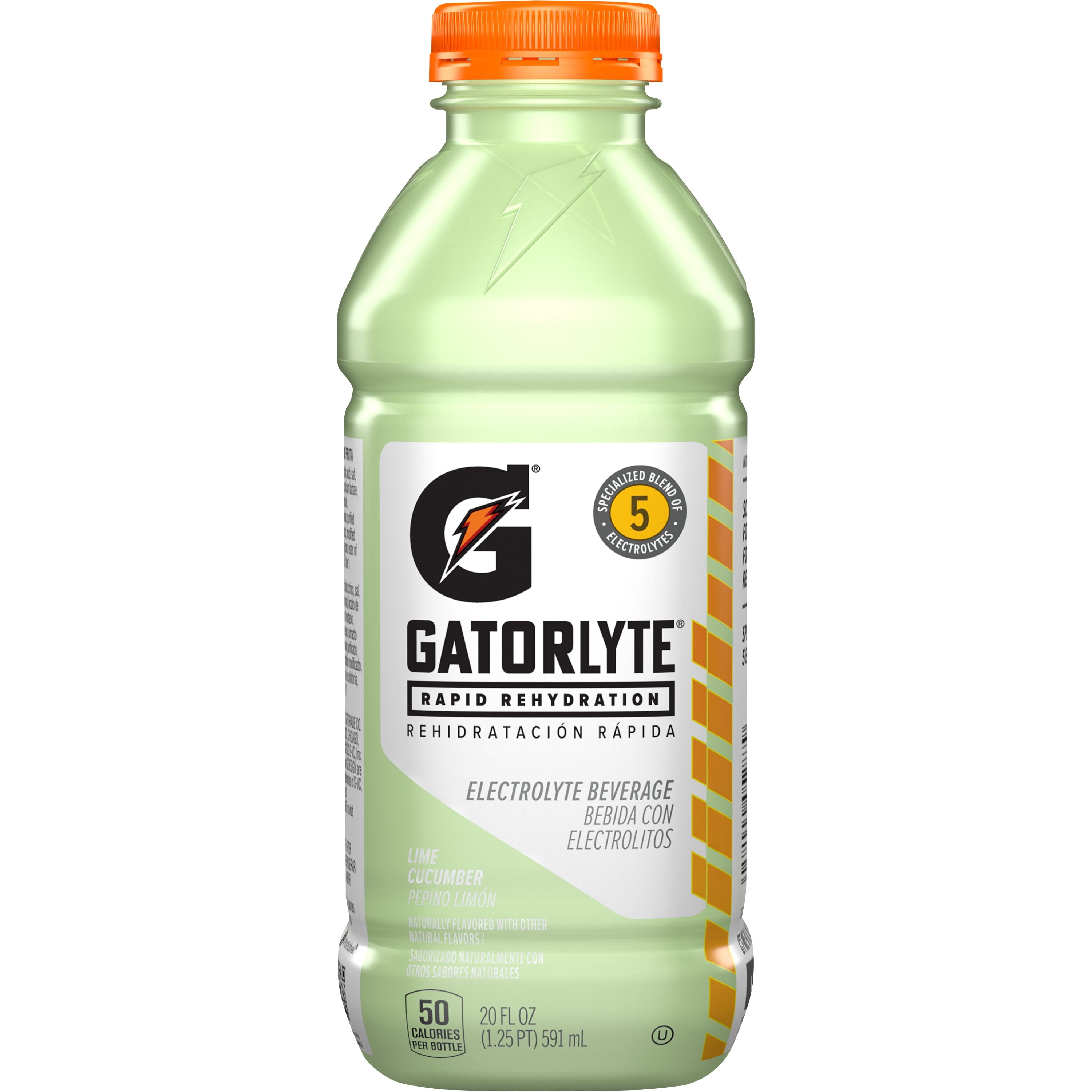 (5 pack) Gatorade Gatorlyte Lime Cucumber Electrolyte Sports Drink, 20 fl oz, 1 Count Bottle