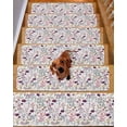 thumbnail image 2 of Purple Spring Floral Stair Treads for Wooden Steps Indoor Runner Rug Carpet, Vintage Botanical Colorful Elegant 4 Pieces Peel and Stick Staircase Step Treads Covers Washable Throw Door Mats, 30"x8", 2 of 6