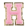 thumbnail image 2 of Cheers.US English Letter Iron On Repair Patches Alphabet Sewing Appliques Clothing Badges, with Gold Glitters Border, 2 of 7