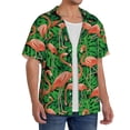 thumbnail image 2 of Goofa Flamingo Printed Men's Casual Short-sleeved Shirt,Lightweight Breathable Button-down,Summer Casual men's top,Versatile Fashion shirt-4X-Large, 2 of 7