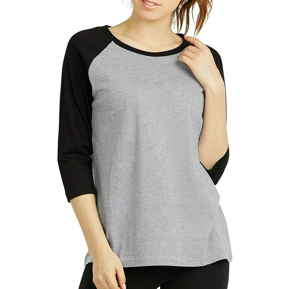 DailyWear DailyWear Womens Casual 3/4 Sleeve Plain Baseball Cotton T